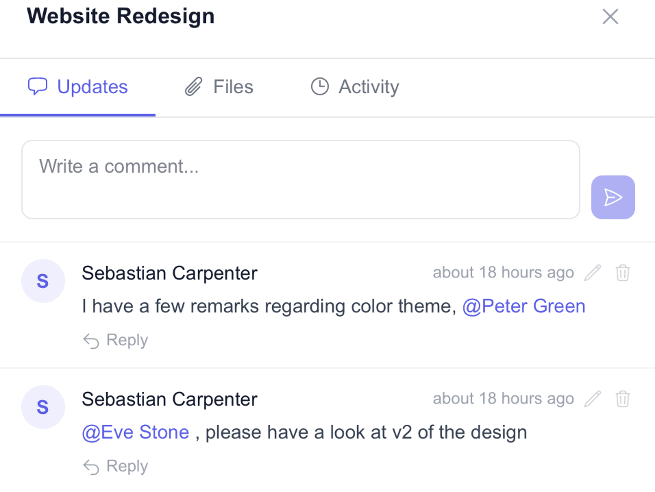 Aktualizacje i komentarze